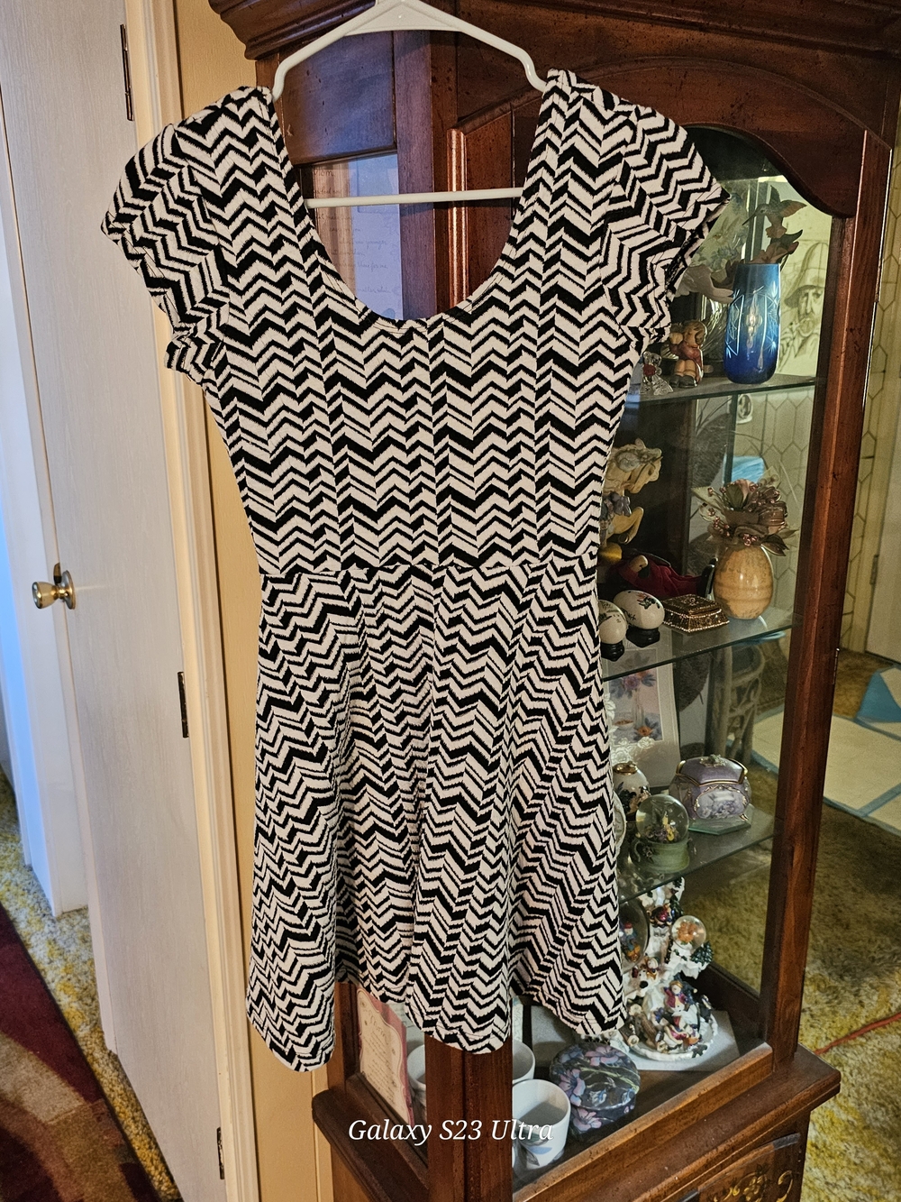 Planet Gold Black and White Chevron Mini Dress